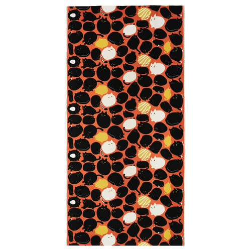 LÄKEMALVA orange tyg: kattdesign, 100 % bomull, rektangulär form.
