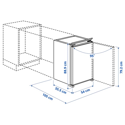 Illustration med mått för produkten: LAGAN.