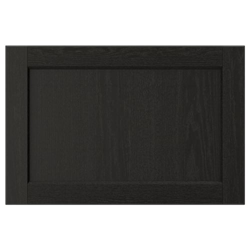 LERHYTTAN svart kökslucka, ram i massivt trä, panel i askfaner.
