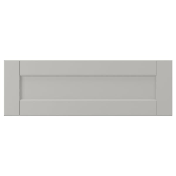 LERHYTTAN ljusgrå kökslådefront, stomme i massivt trä med fasade kanter och infälld fanerskiva, klassisk design.