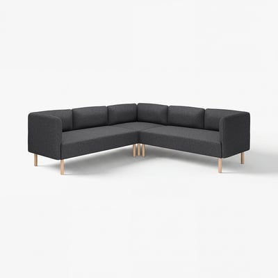 LILLEHEM mörkgrå modulsoffa, modern design med träben.