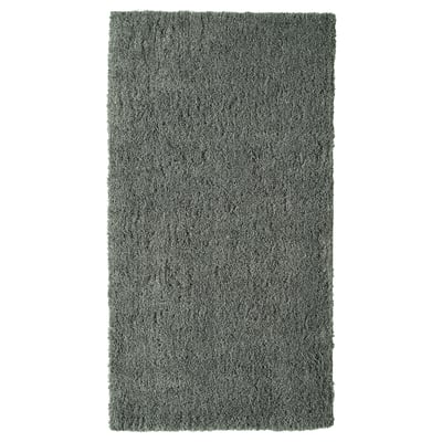 Grå matta LINDKNUD, mjuk, rektangulär, återvunnen polyester.