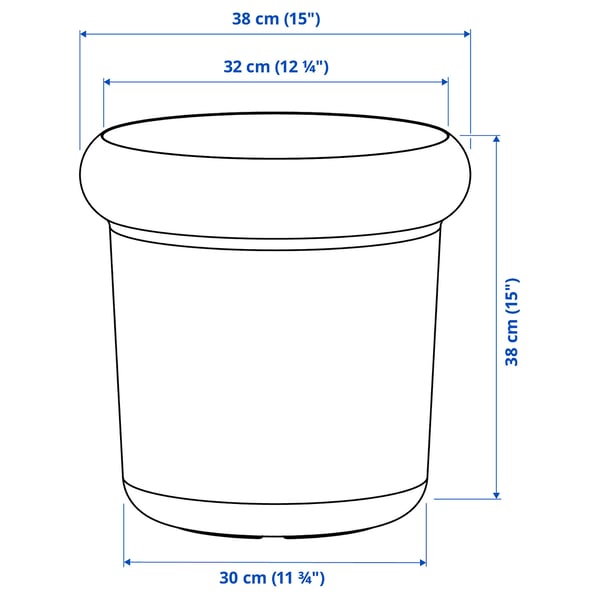 Illustration med mått för produkten: MÅBÄRSBUSKE.