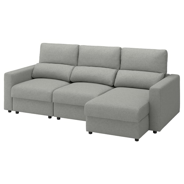 MALMKÖPING 3-sitssoffa, med schäslong/Tibbleby beige/grå
