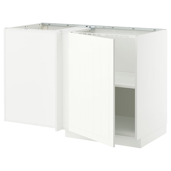 Ikea METOD vitt köksskåp, l-form med öppen hylla.