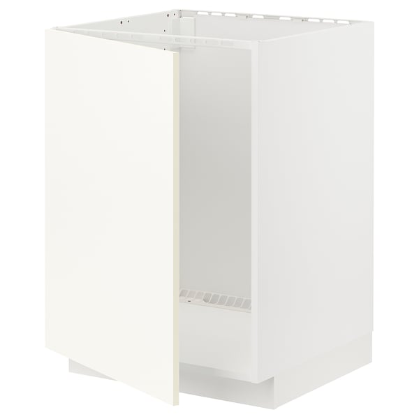 Vitt METOD-köksskåp, rektangulär, minimalistisk design, robust spånskiva.