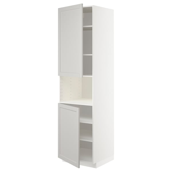 Vitt METOD köksskåp med justerbara hyllplan, modern minimalistisk design.