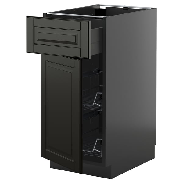 METOD svart köksskåp med en låda, elegant design, medium förvaring.