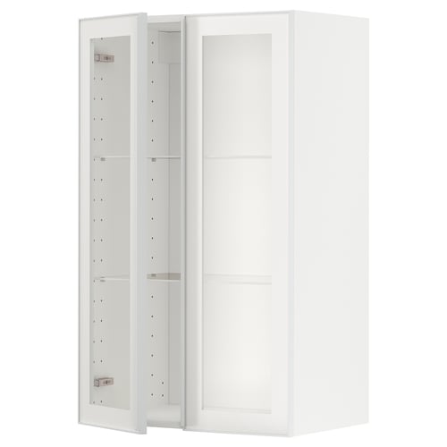 Vit METOD köksbänk med glasdörr, modern design.