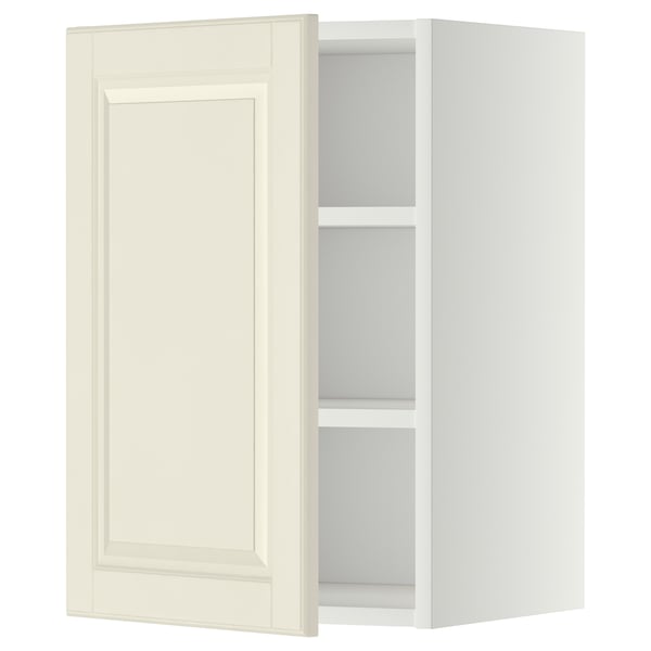 Ikea METOD köksskåp, vitt, rektangulärt, två hyllplan, justerbart, med benvit fasad dörr.