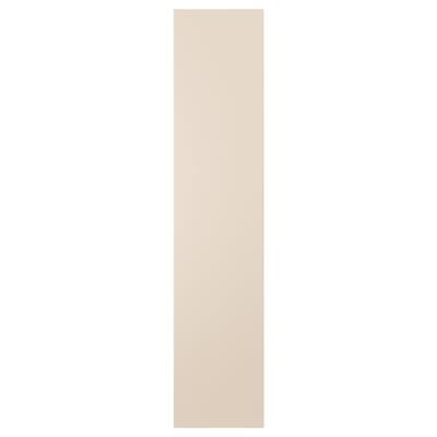 Vertikal beige dörr, återvunnet material, supermatt finish.