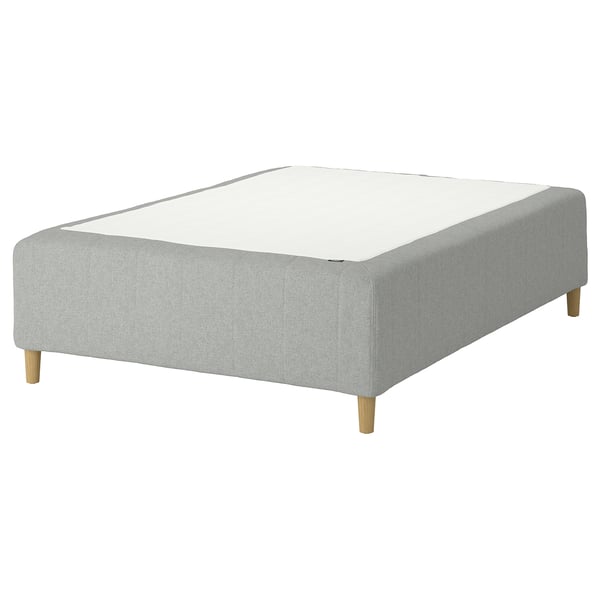 RISHÖJDEN Resårbtn m pocketresårkärna 7 zoner, inkl ben medium fast/Tibbleby beige/grå, 120x200 cm