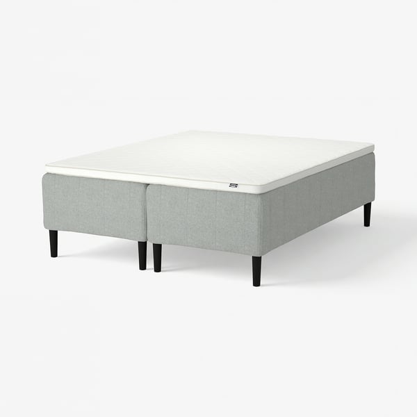 RISHÖJDEN Resårbtn m pocketresårkärna 7 zoner, inkl ben och bäddmadrass medium fast/Tibbleby beige/grå Nyläget, 160x200 cm