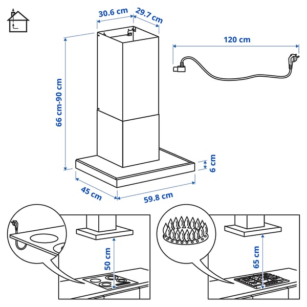 Illustration med mått för produkten: RULLBO.