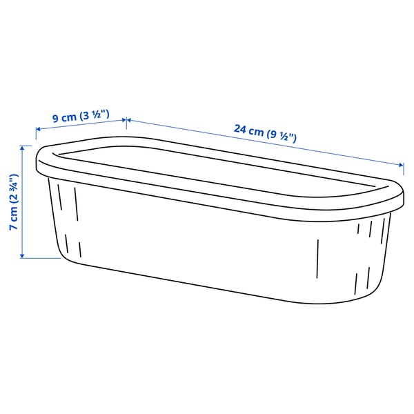 Illustration med mått för produkten: RYKTA.