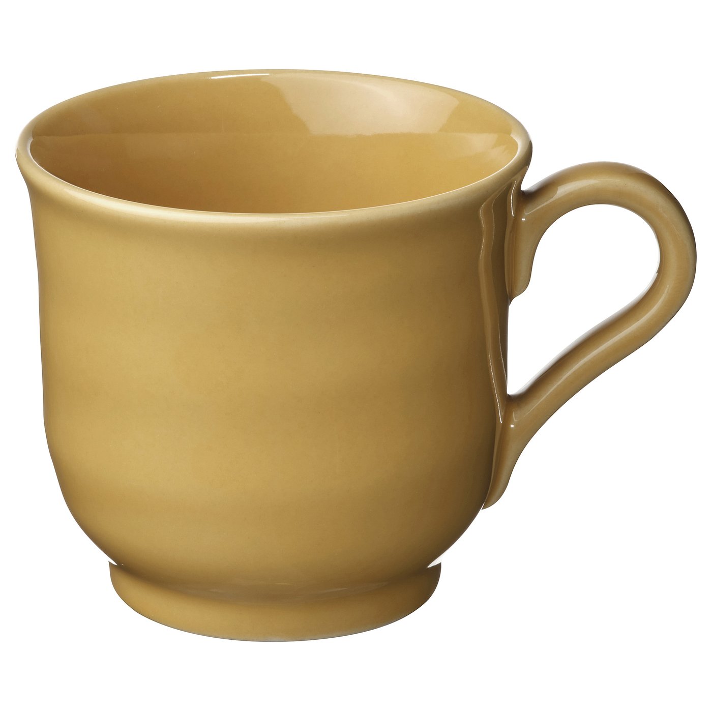 SANDSKÄDDA mugg i ockragult; Keramisk, rundad form med robust handtag.