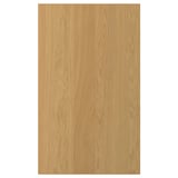 En SINARP trädörr i en ljusbrun färg, tillverkad av ekfanér. Den har en elegant, rektangulär design med en robust, massiv ekkant.