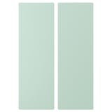 Två vertikala ljusgröna rektanglar sida vid sida, som representerar förvaringsdörrarna SMÅSTAD.