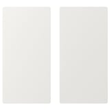 Två vita rektangulära paneler sida vid sida, minimalistisk design, släta kanter.