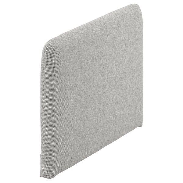 Den här bilden är en grå sänggavel från SÖDERHAMN med en elegant, rektangulär form och rundade hörn, designad för komfort och stil.