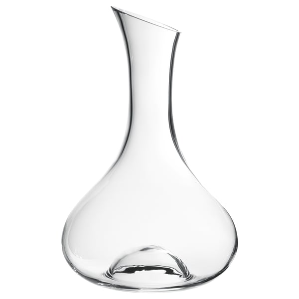 STORSINT karaff i klarglas, munblåst, droppformad, elegant vin-/vattenkaraff.