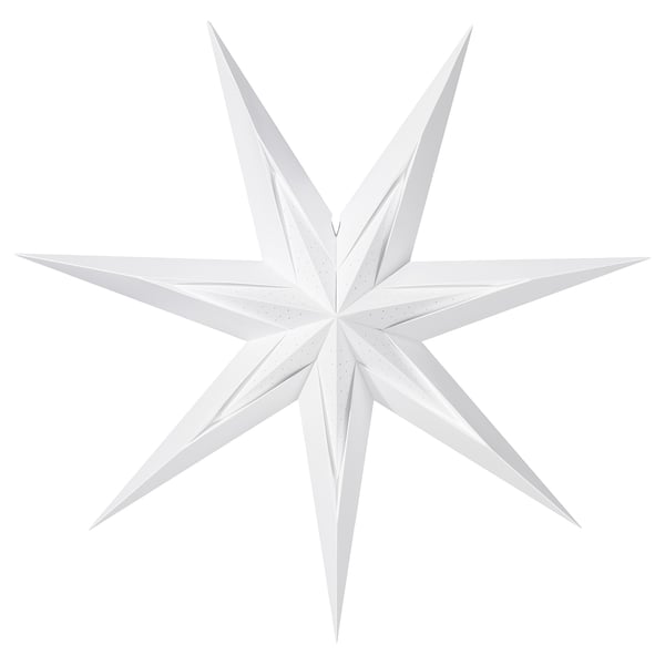STRÅLA white star-lampa för inomhus, geometrisk pappersdesign med rostfritt stål.