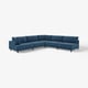 UPPÅKRA blå sektionssoffa, modern design, bekväma sittplatser, träben.