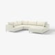Den här bilden visar UPPÅKRA soffan i krämfärgad sektionssoffa, med modern design och bekväma, överdimensionerade dynor.