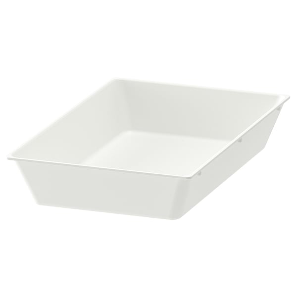 UPPDATERA redskapsbricka i vit plast, rektangulär, rundade hörn, enkel design.