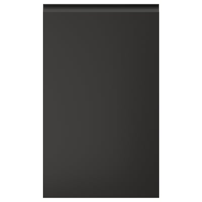 UPPLÖV svart köksskåp med elegant, modern design och integrerade handtag.