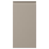 Beige UPPLÖV skåpfront med snygga kanter och integrerat handtag.