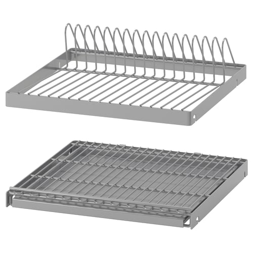 UTRUSTA diskställ: silvermetall, väggmonterbar, effektiv torkning, 25 års garanti.
