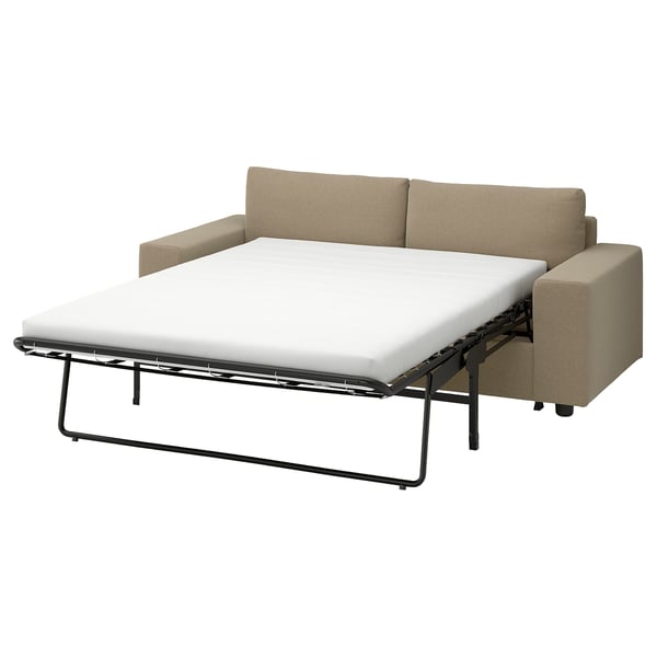 VIMLE 2-sits bäddsoffa, med breda armstöd/Johanneshov brun-beige