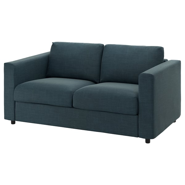 VIMLE blågrön soffa, modern design, 2-sits, tyg i återvunnen polyester.