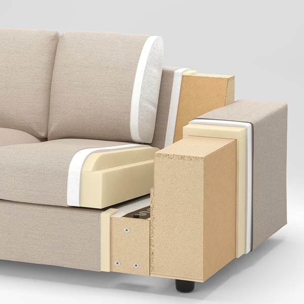 VIMLE 3-sitssoffa, med breda armstöd/Gunnared beige