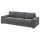 VIMLE 3-sitssoffa, med breda armstöd/Johanneshov mörkgrå