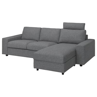 VIMLE grå l-formad soffa, modern design, slitstarkt tyg, 10 års garanti.
