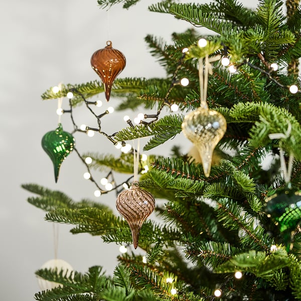 VINTERFINT Julgranspynt, kula glas/mixade färger, 6 cm