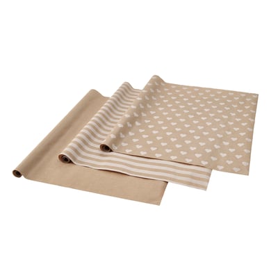 VINTERFINT Presentpappersrulle, mixade mönster brun/vit, 3x0.7 m/2.10 m²
