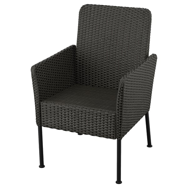 VITTSKÄR stol: svart korg, metallram; fyrkantig, ergonomisk design.