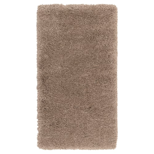 Beige lurvig sovrumsmatta, mjuk och strukturerad, rektangulär VOLLERSLEV.