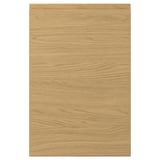 VOXTORP dörr i ekfinish: elegant, platt design, varma toner, ekstruktur, spånskivkärna, plastkant, folieyta som är lätt att rengöra.