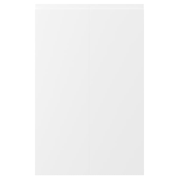 VOXTORP vitt matt skåp med modern design och integrerade handtag.