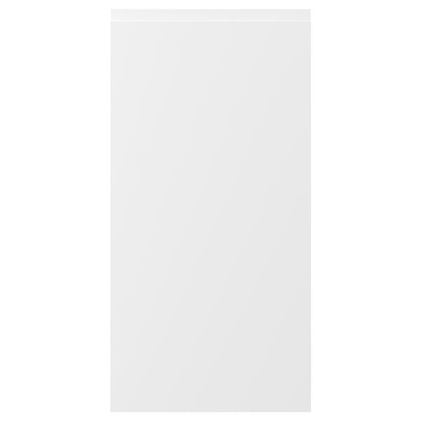 VOXTORP: mattvitt köksskåp, rektangulär, minimalistisk design, integrerade handtag, plast och spånskiva.