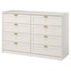FÅGELFJÄLLET Commode 8 tiroirs, blanc cassé, 160x51x101 cm