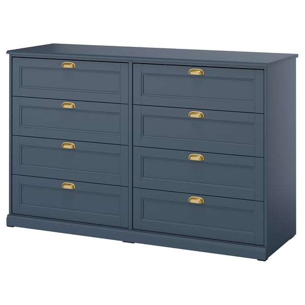 FÅGELFJÄLLET Commode 8 tiroirs, bleu gris foncé, 160x51x101 cm