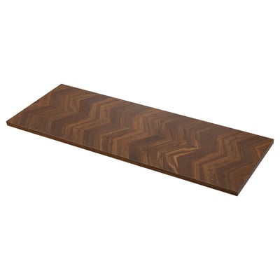 BARKABODA wood worktop, dark brown, rectangular, chevron-patterned.