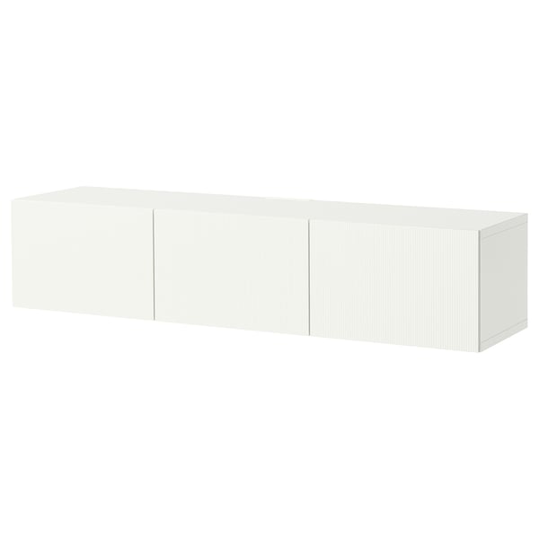 BESTÅ TV bench with doors, white/Förvaltare white, 180x42x38 cm
