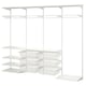White BOAXEL wall storage system with shelves and mesh baskets.