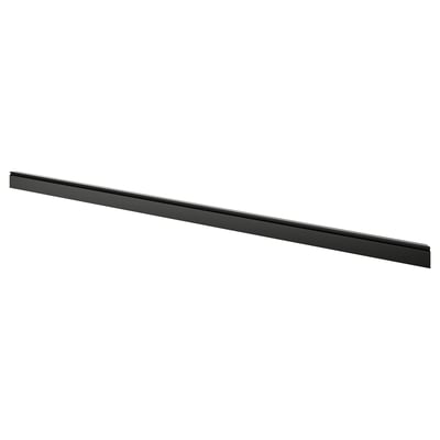 BODBYN black fibreboard kitchen plinth, sleek rectangular design.